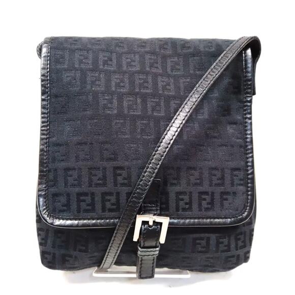 Fendi FF Zucca Logo Zucchino Monogram Canvas Shoulder Bag Purse Vintage Y2K 90's - Picture 2 of 16